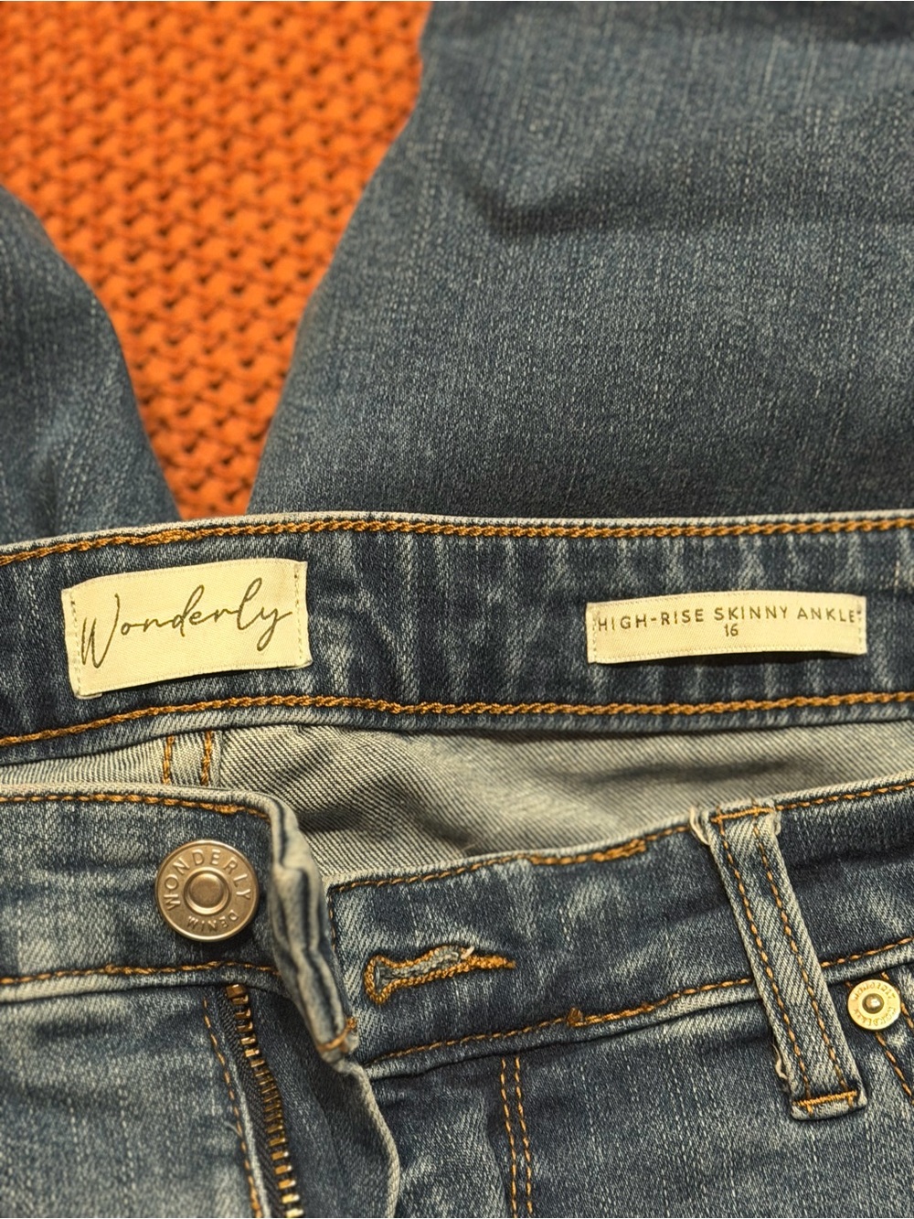 Wonderly Dark Blue High-Rise Skinny Ankle Jeans